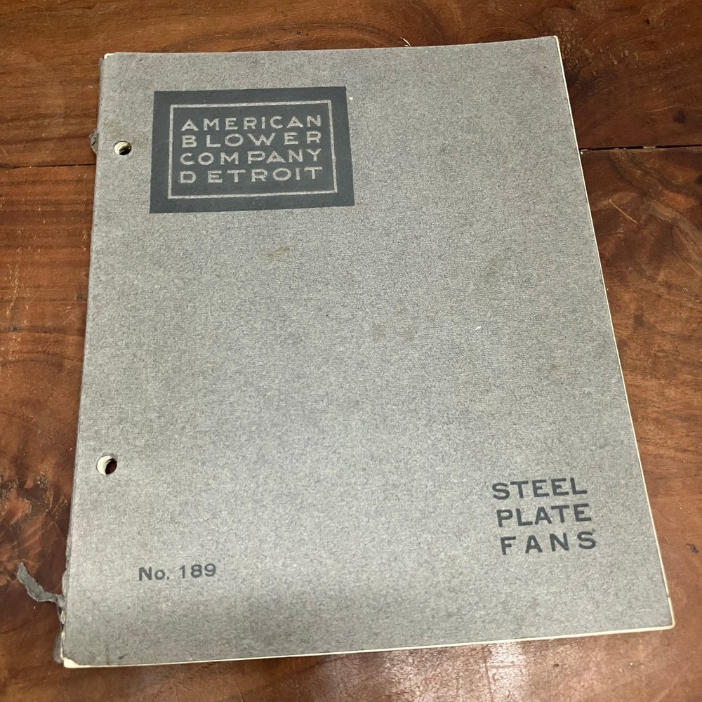 ABC Steel Plate Fans American Blower Co 1905 Vintage Industrial Catalog No. 189